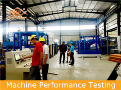 Hongfa worker testing for concrete wall panel machine