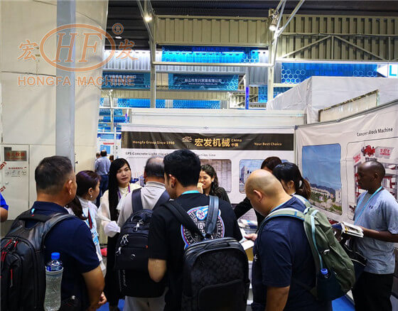 Hongfa Machinery Great Show at the 126th Canton Fair for cement eps sandwich lightweight wall panel machine