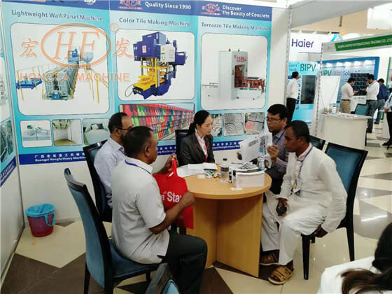 ongfa Wonderful Show at the Con Expo Bangladesh for automatic cement block production line