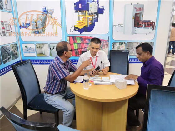 Hongfa Wonderful Show at the Con Expo Bangladesh for concrete tile making machine