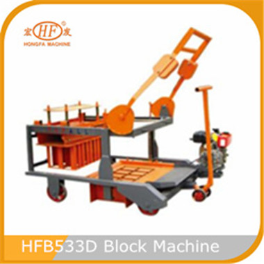 Hongfa movable diesel block brick making machine HFB533D