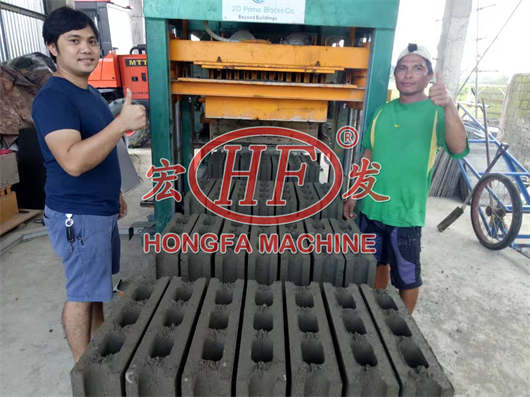 Hongfa cement brick machinery price list of concrete hollow block making machine low price