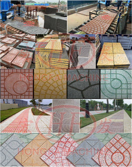 Hongfa cement floor tiles made by good terrazo tile machine picture2